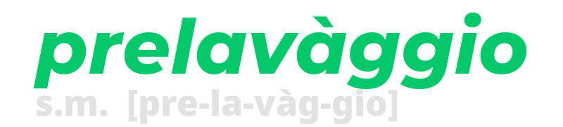 prelavaggio