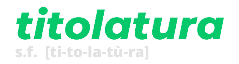 titolatura